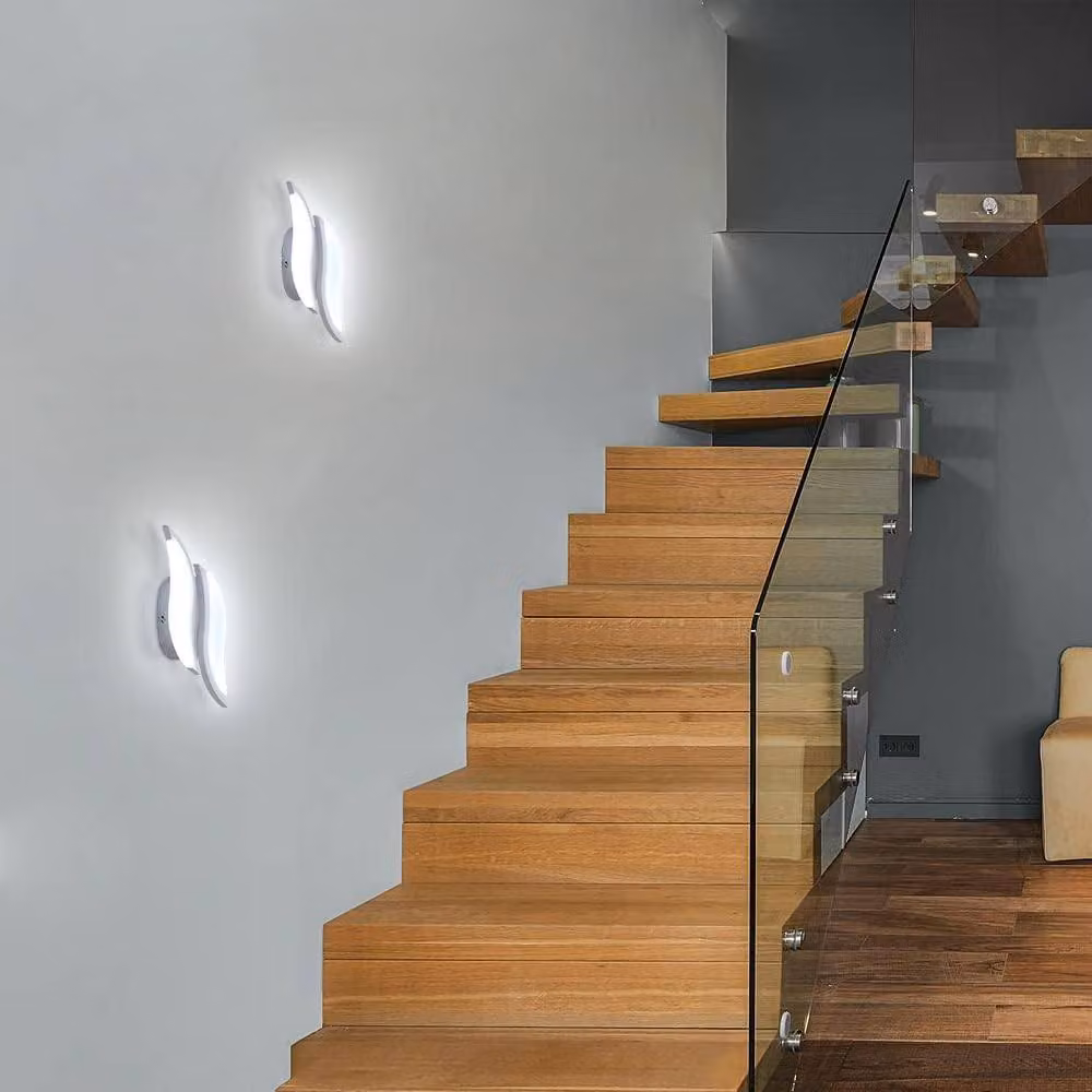 Goeco Modern LED Up and Down Wall Light, 12W, 1350LM, 6500K Cool White, White Aluminium and Acrylic – 2