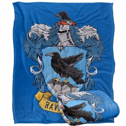 Warner Brothers Harry Potter Ravenclaw Rough Crest White Fleece Blanket W/D/H: 152 x 127 cm – 1