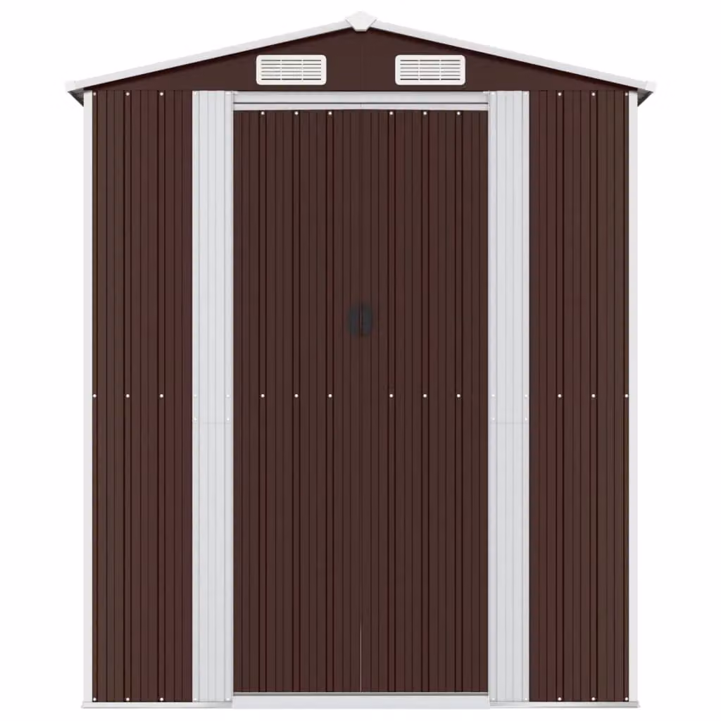 Berkfield Home Garden Shed in Dark Brown, Galvanised Steel, W/D/H: 192 x 855 x 223 cm – 3