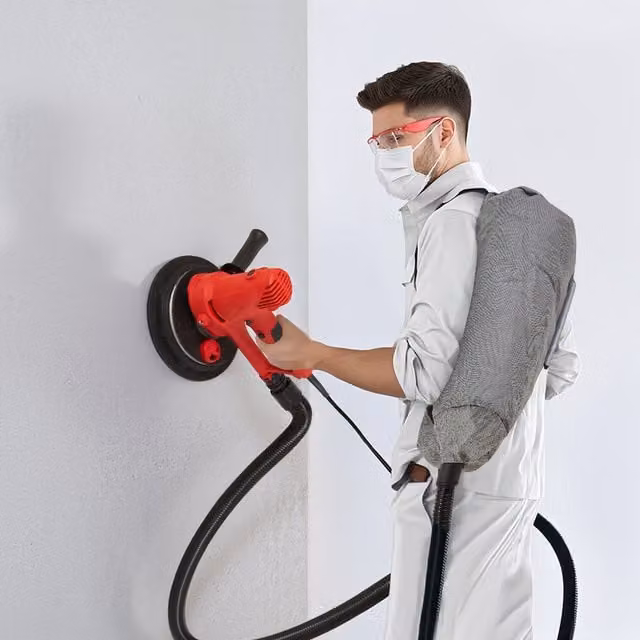 Livingandhome Electric Drywall Sander with Vacuum Dust Collection in Red