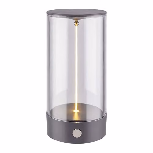 Briloner Anthracite LED Rechargeable Wireless Table Lamp with Touch Control and Warm White Light, H 14.5 x W 7 x D 7 cm – 6