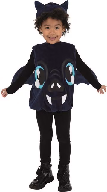 Smiffys Toddler Bat Costume in Black and Multicolour