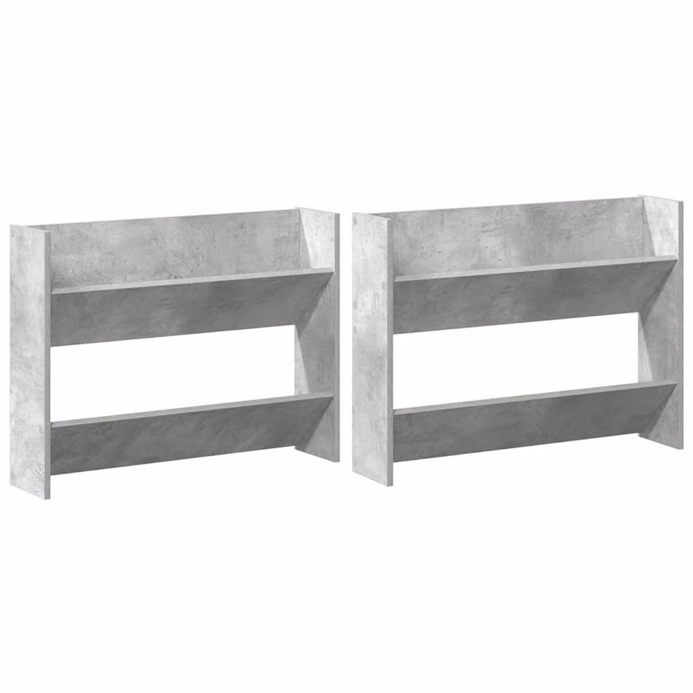Berkfield Home Wall Mounted Shoe Cabinets, 2 Piece Set, Concrete Grey, W: 80 cm, D: 18 cm, H: 60 cm – 2