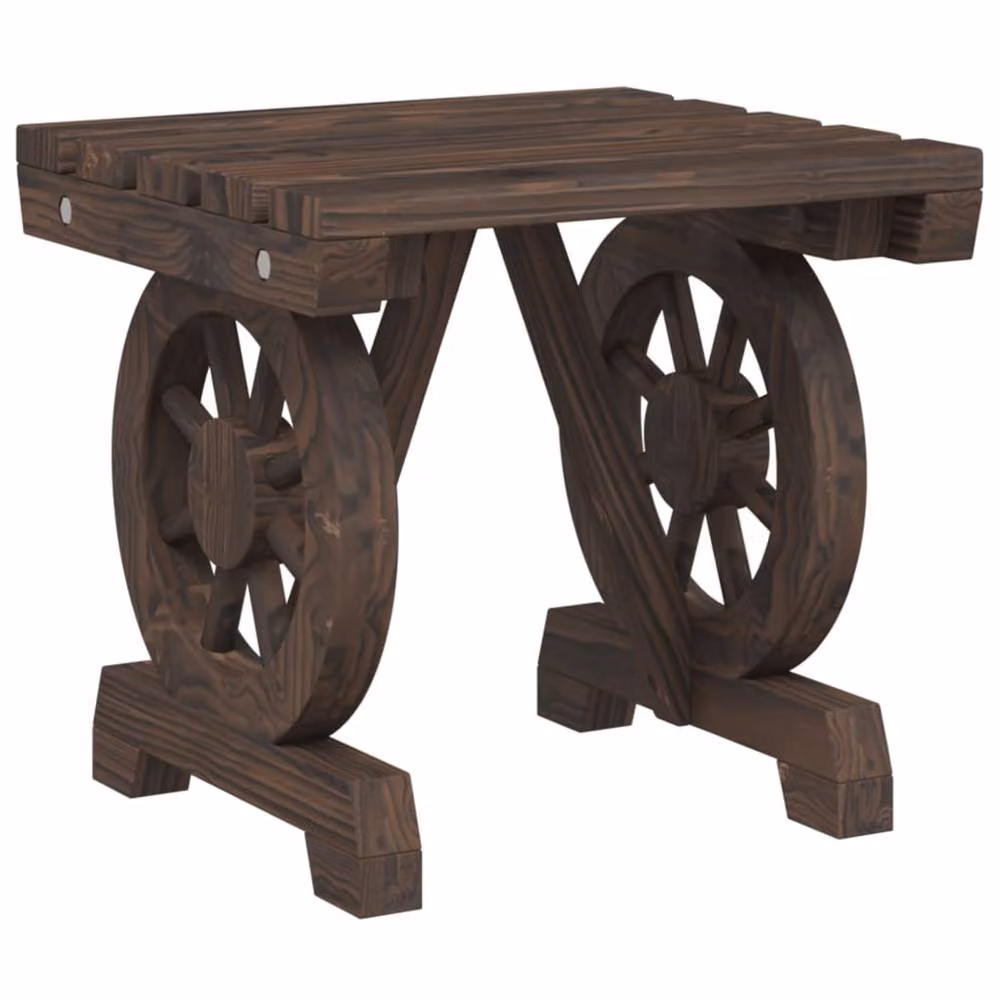 Berkfield Home 5 Piece Rustic Solid Wood Garden Dining Set in Brown – 3