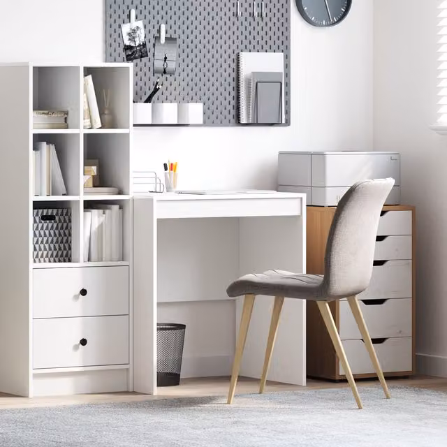 Berkfield Home White Writing Desk in MDF with W/D/H: 70 x 50 x 76 cm