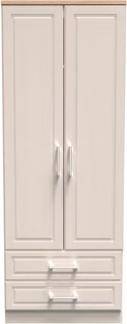 Ready Assembled 2 U Norfolk 2 Door 2 Drawer Wardrobe in Taupe/Beige