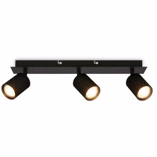 Briloner Black Adjustable 3-Light Ceiling Spotlight for GU10 Bulbs – 9