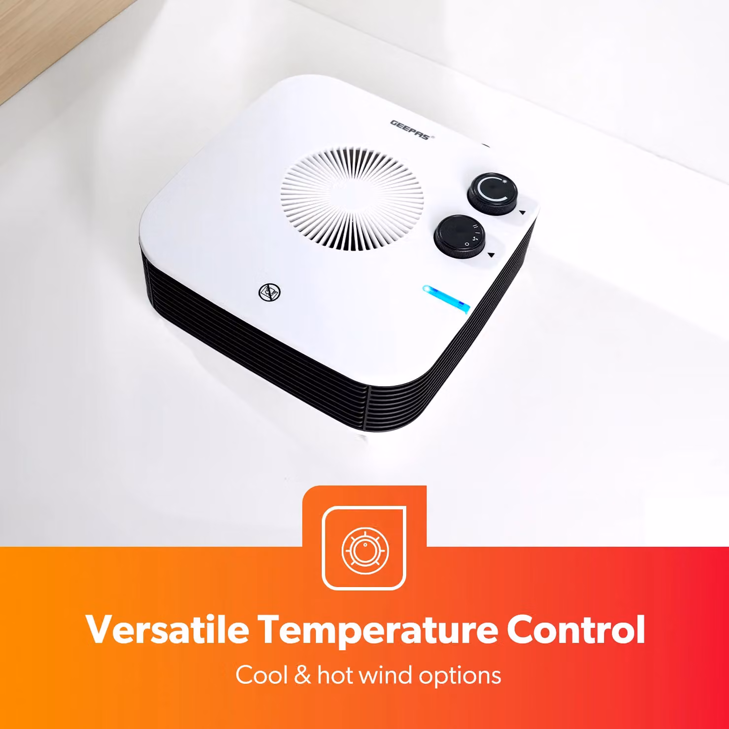 Geepas 2000W Fan Heater with Thermostat and Overheat Protection in White – 2