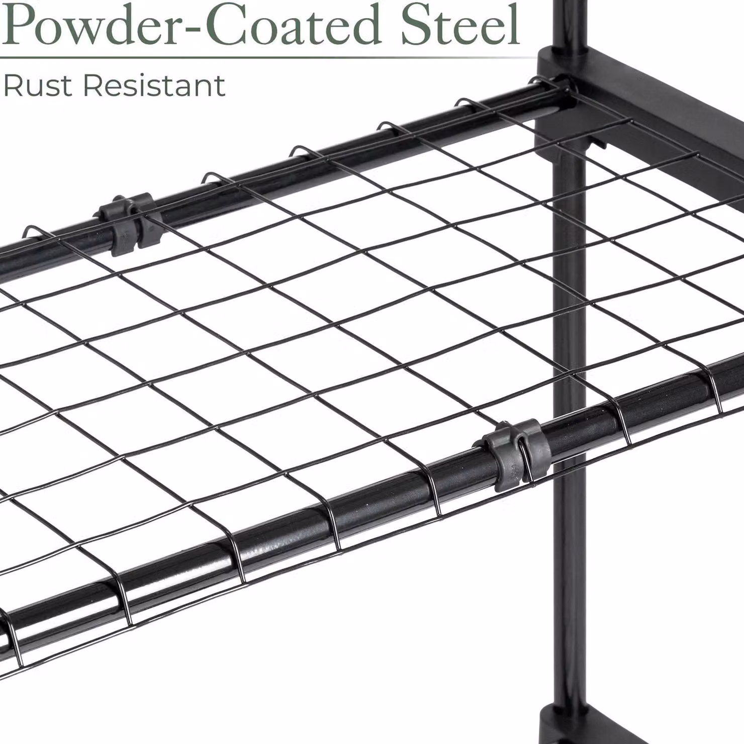 Christow 4 Tier Garden Shelving Plant Stand Rack in Black, W/D/H: 107.5 x 90 x 30 cm – 4