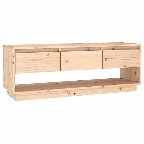 vidaXL Scandinavian Style Solid Pine TV Cabinet in Beige, W/D/H: 110.5 x 34 x 40 cm – 1