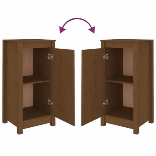 vidaXL Set of 2 Scandinavian Style Sideboards in Honey Brown, Solid Pine Wood – 3