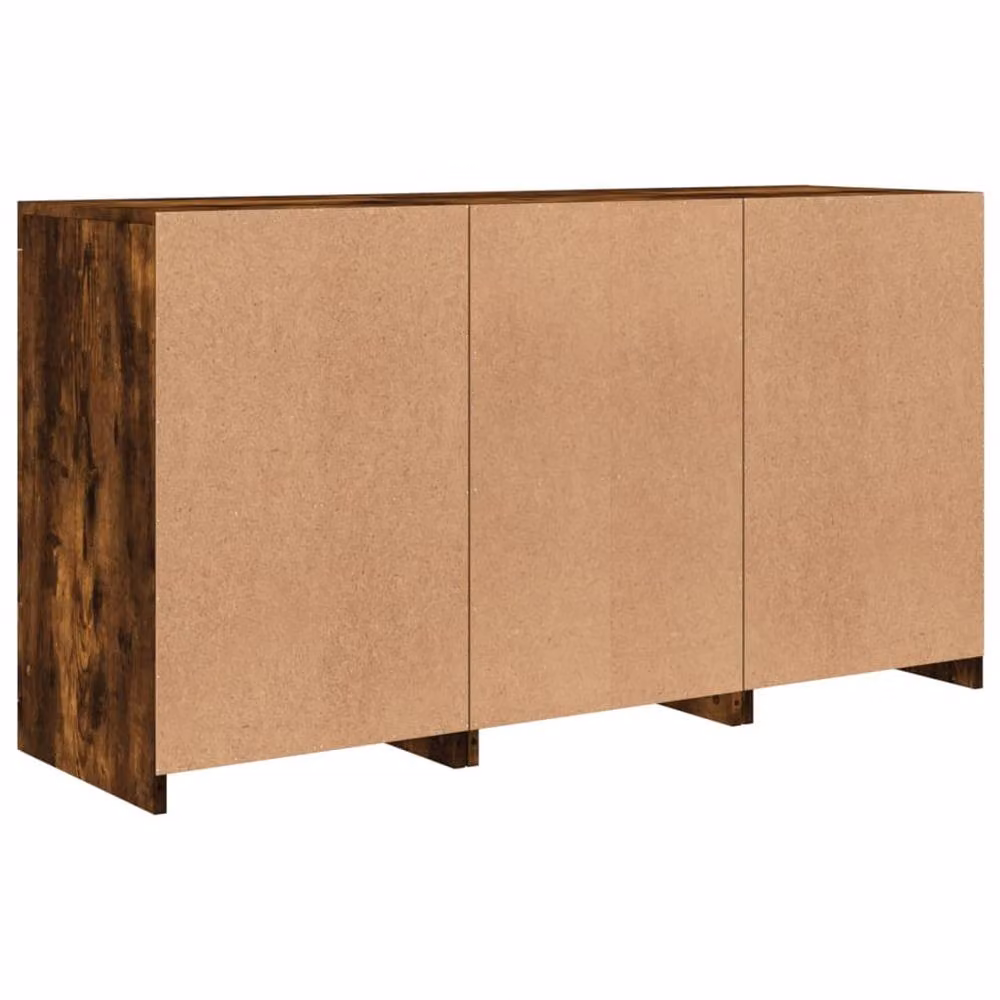 Berkfield Home Modern Sideboard with Integrated LED Lights in Smoked Oak Brown, W/D/H: 123 x 37 x 67 cm – 5