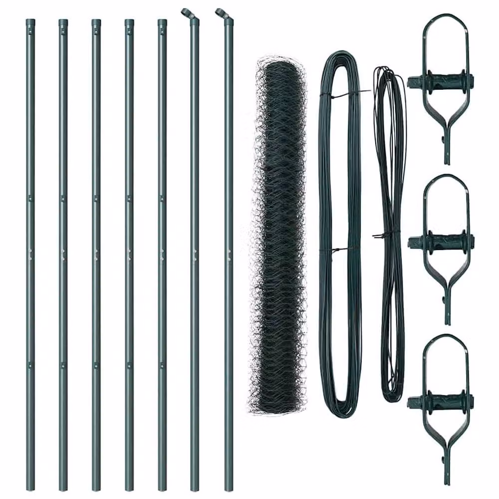 Berkfield Home Green Steel Hexagon Fence, 1 x 10 m – 3
