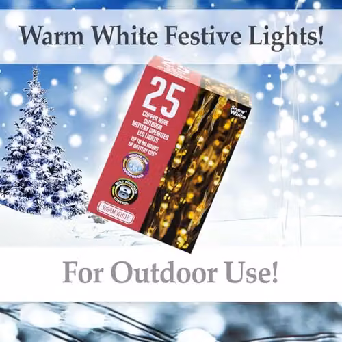 VFM e-Store Outdoor Copper Wire Christmas Lights in White (25 LEDs) – 4