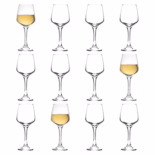 LAV Lal Transparent White Wine Glasses, 295ml, Pack of 12