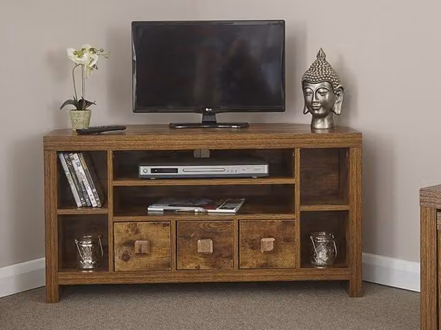GFW Jakarta Mango Wood Corner TV Unit in Brown – 2
