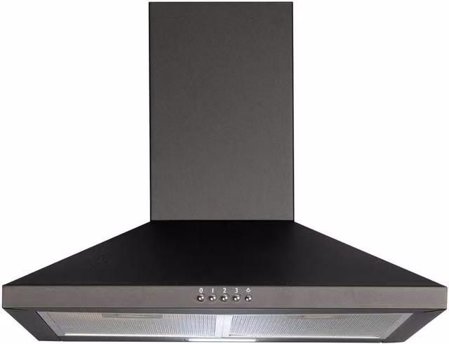 SIA Black Pyramid Chimney Cooker Hood Kitchen Extractor Fan CHL70BL W: 70 cm