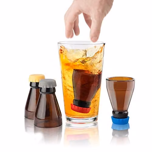 Final Touch Multicolour Beer Bomb Shot Glass Set of 4, 2 Ounce – 1