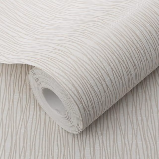 Erismann Linen Drift Beige Abstract Striped Non-Woven Wallpaper