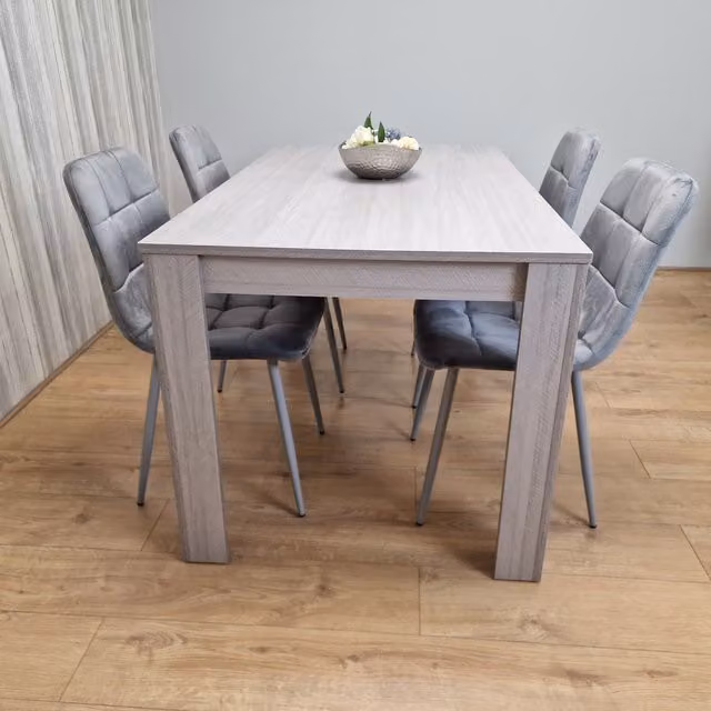 Kosy Koala Modern Grey Dining Table Set with 4 Chairs
