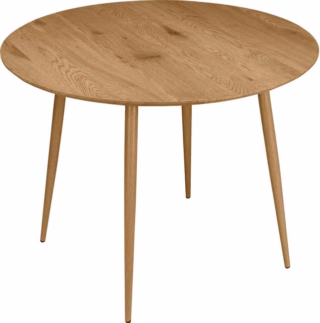 Monza Round Dining Table in Brown Oak Finish, Diameter: 76 cm