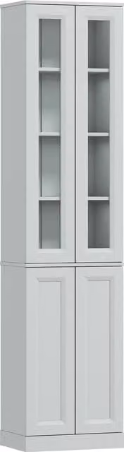 HOMCOM Tall Bathroom Storage Cabinet with 4 Soft-Close Hinged Doors and Internal Shelves, Blue