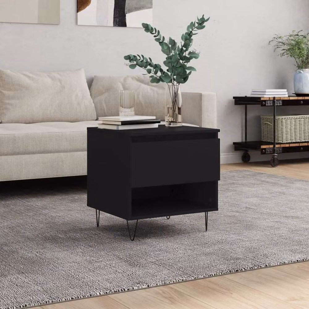Berkfield Home Modern Black Coffee Table, W/D/H: 50 x 46 x 50 cm – 2