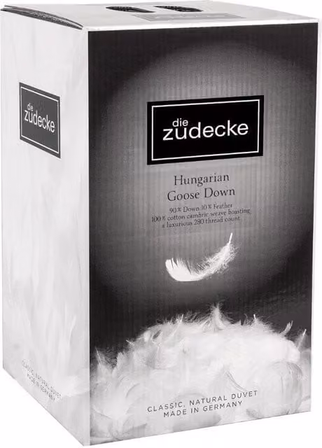 Die Zudecke Hungarian Goose Down 9tog Summer Duvet in White, Double