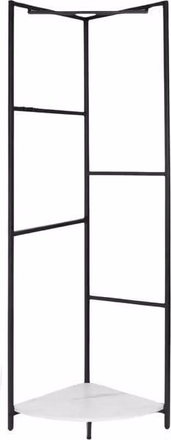 Pirlo Plush Modern Matt Black Metal and MDF Clothes Rail
