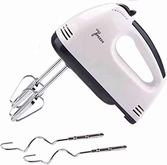 NESTLUNE Rechargeable Electric Handheld Whisk with 7 Speeds in White