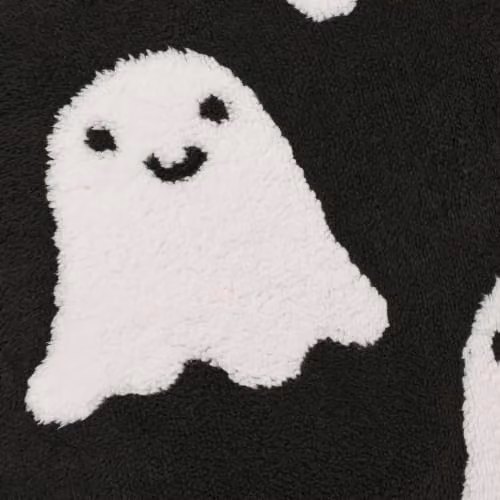 OHS Set of 2 Tufted Ghost Halloween Cushion Covers, Black and White, W/D/H: 45 x 45 x 45 cm – 5
