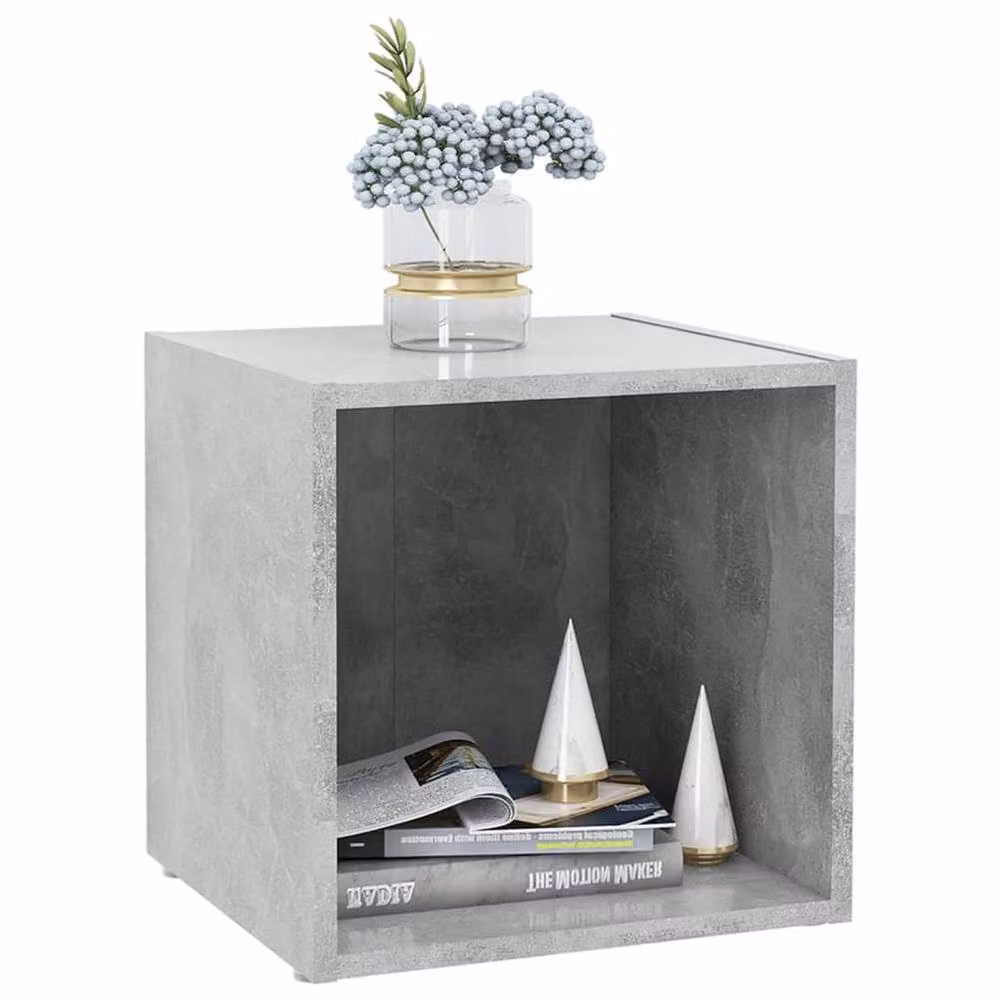 Berkfield Home Set of 2 Modern TV Cabinets in Concrete Grey, W/D/H: 37 x 35 x 37 cm – 3