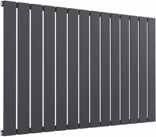 Bathroom Kingdom Anthracite Steel Single Flat Panel Horizontal Designer Radiator, H: 60 cm, W: 103.2 cm