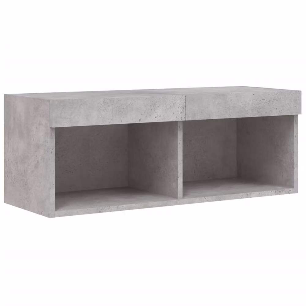 Berkfield Home Modern TV Cabinet with LED Lights in Concrete Grey, W/D/H: 80 x 30 x 30 cm – 7