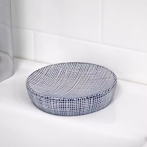 Showerdrape Denim Blue and White Soap Dish