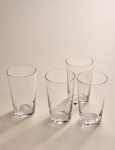 M&S Set of 4 Maxim Transparent Crystal Beer Pint Glasses