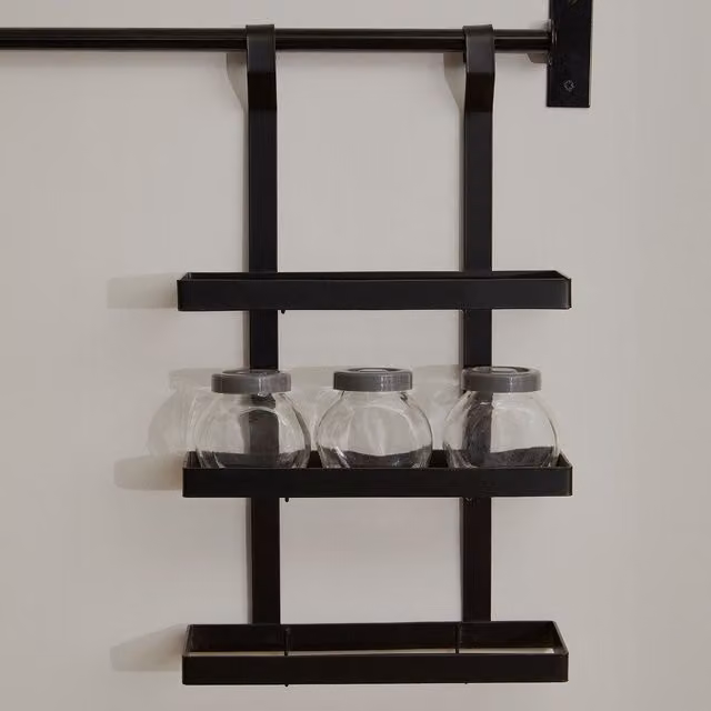 Orsina Matte Black Three Level Wall Mounted Hanging Storage Rack, W/D/H: 9 x 26 x 44 cm – 5