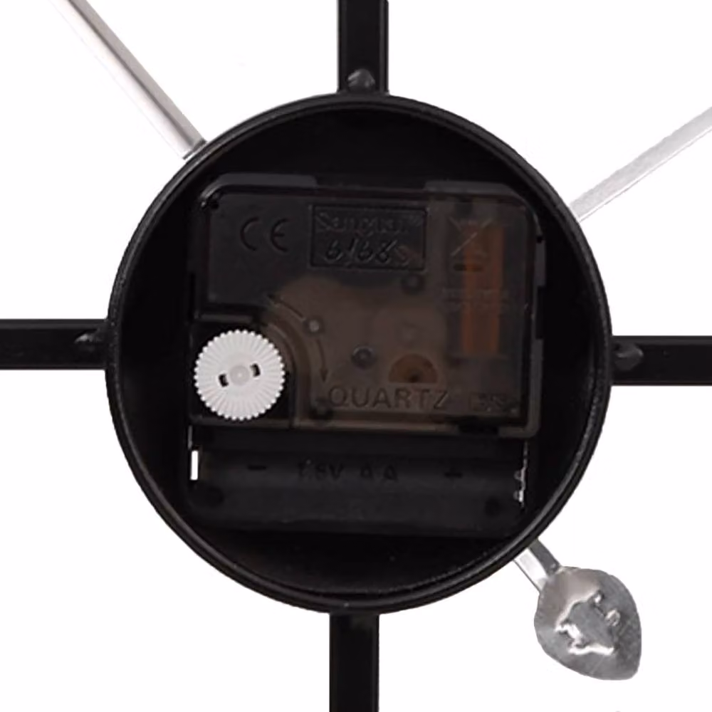 Berkfield Home Black Round Silent Quartz Wall Clock with Geometric Metal Design, Diameter: 50 cm – 3