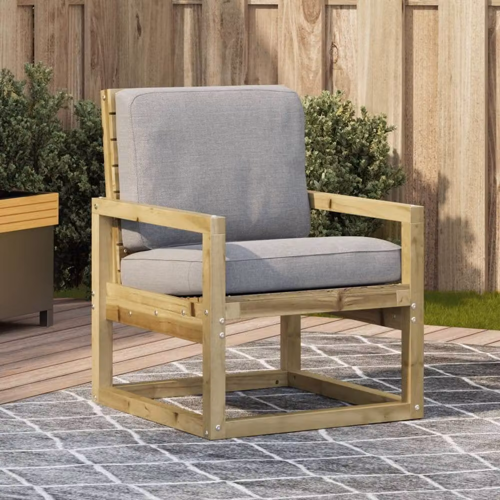 Berkfield Home Rustic Brown Impregnated Pine Wood Garden Chair W/D/H: 57.5 x 63 x 76 cm – 2