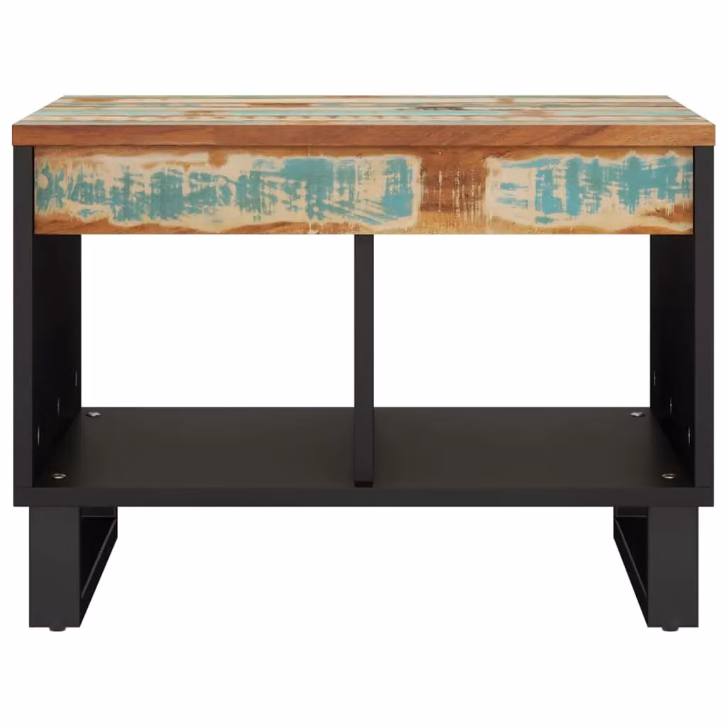 Berkfield Home Industrial Reclaimed Solid Wood Coffee Table, Multicolour, W: 55 cm, D: 50 cm, H: 40 cm – 3