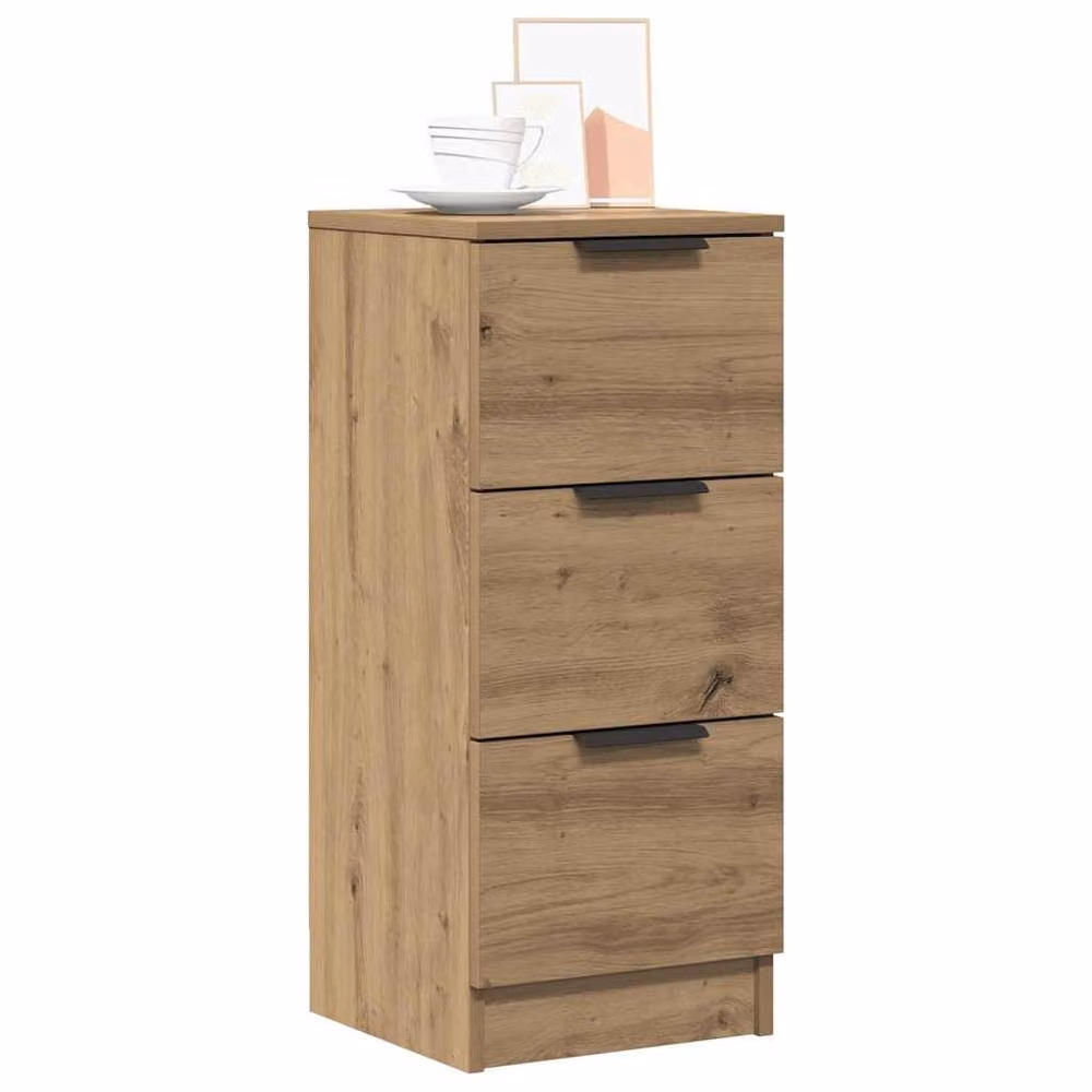 Berkfield Home Artisan Oak Sideboards, 2 Piece Set in Brown, W/D/H: 30 x 30 x 70 cm – 3