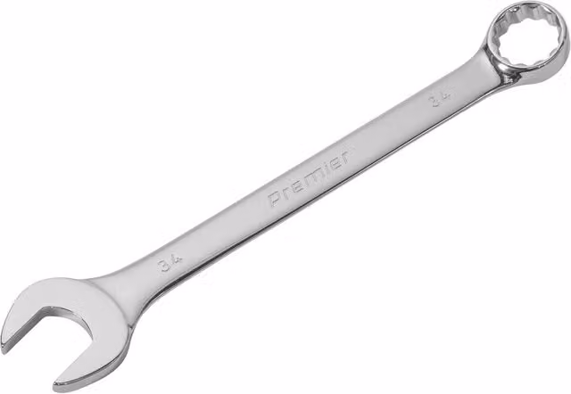 Loops 34mm Extra Large Combination Spanner, Silver Chrome Vanadium Steel