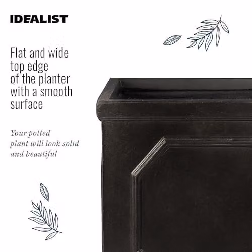 IDEALIST Small Grey Stone Planter Pot, Height: 52 cm, Volume: 30 l – 7