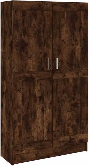 Berkfield Home Smoked Oak Book Cabinet in Brown, W/D/H: 82.5 x 30.5 x 150 cm