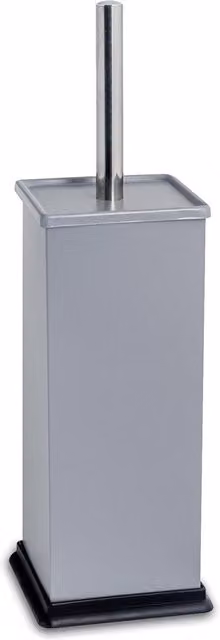 Harbour Housewares Matte Grey Square Toilet Brush and Holder Set with Enclosed Stainless Steel Design – 3