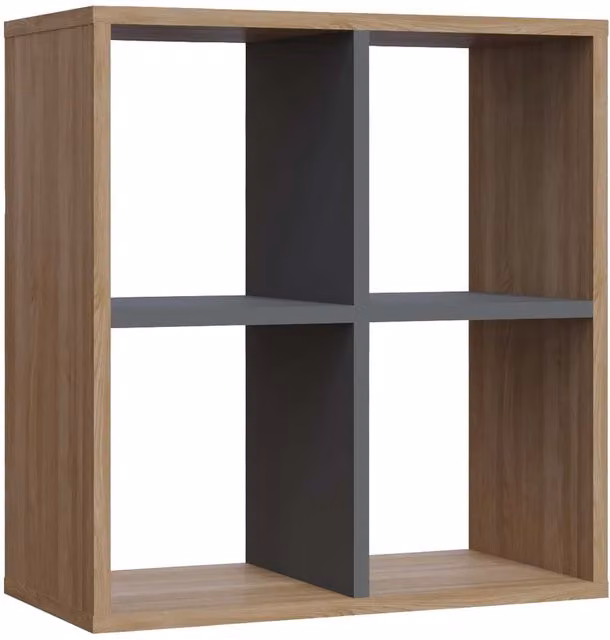 Decorotika Modern Oak and Anthracite Wood Side Table