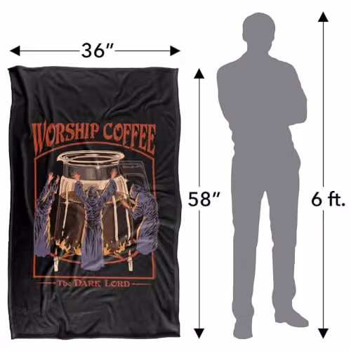 Steven Rhodes Worship Coffee Super Soft Fleece Throw Blanket, Multicolour, W: 91 cm, D: 147 cm – 6