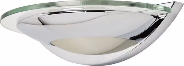 Litecraft Modern Glass Wall Light Uplighter in Polished Chrome and Silver