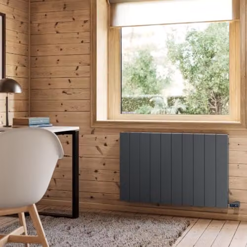 UK Radiators Thetford Anthracite Horizontal Electric Designer Radiator with WiFi App Control, W: 93.6 cm, H: 60.0 cm – 3
