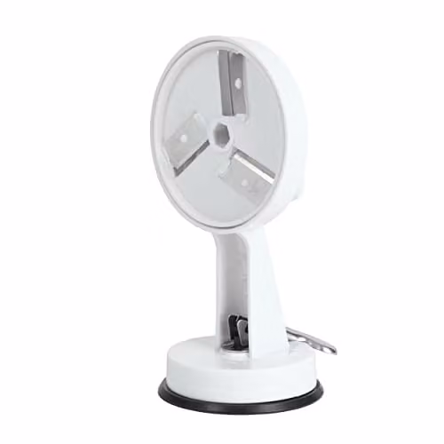 KitchenCraft Rotary Runner Bean Slicer with Suction Pad, White and Black, Stainless Steel and Plastic, 23 cm